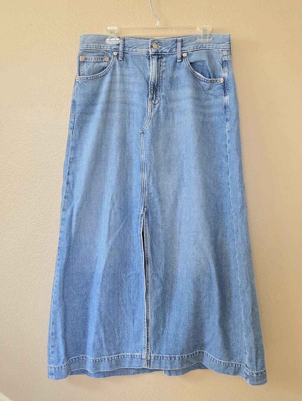 GAP Womens Light Wash Icon Denim Maxi Skirt - Size 31
